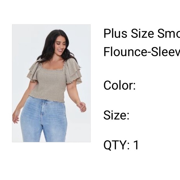 Forever 21 Smocked Flounce Sleeve Top - Picture 2 of 2